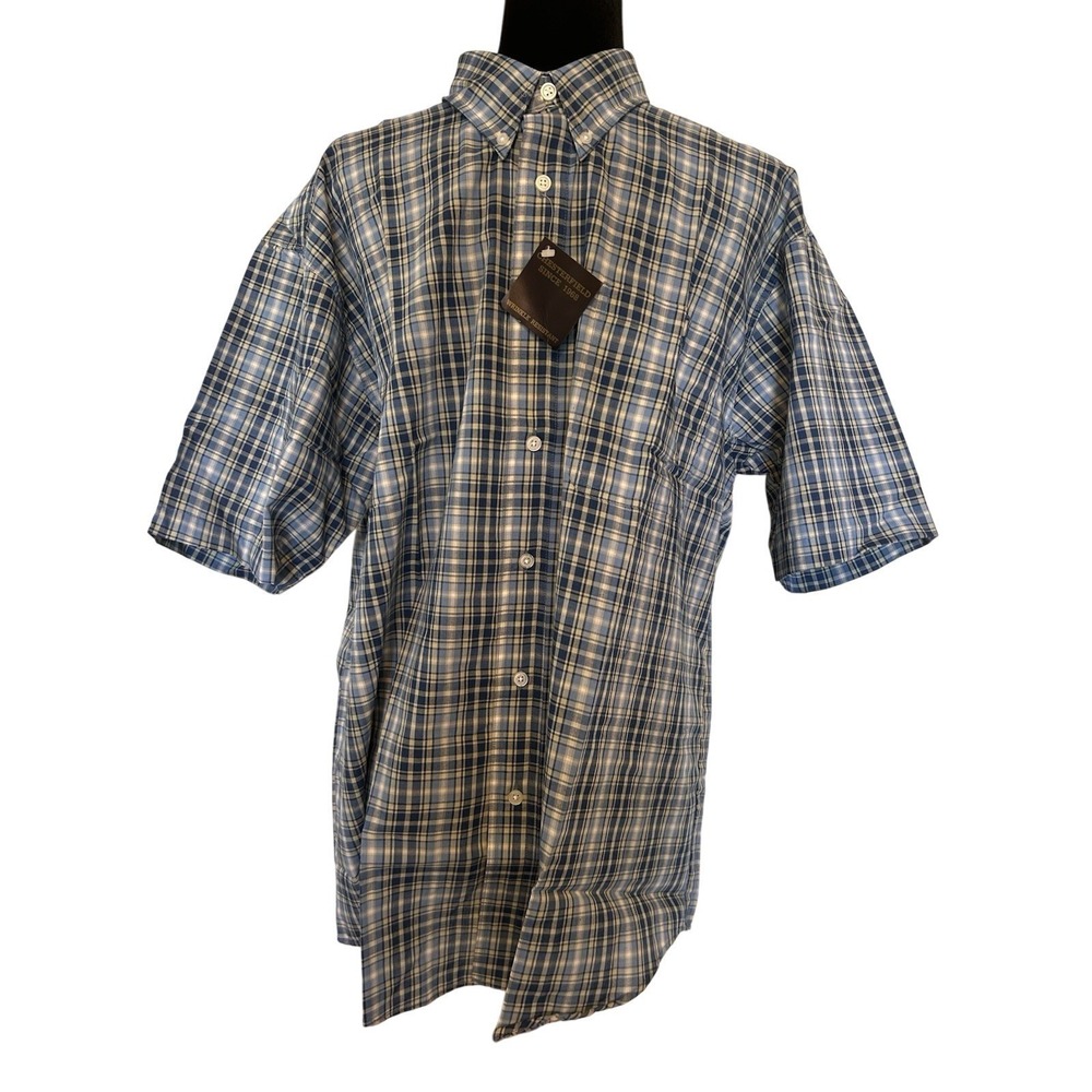Chesterfield Button Down Shirt‎ Men's Large Plaid Classiccore Preppy Retro Basic